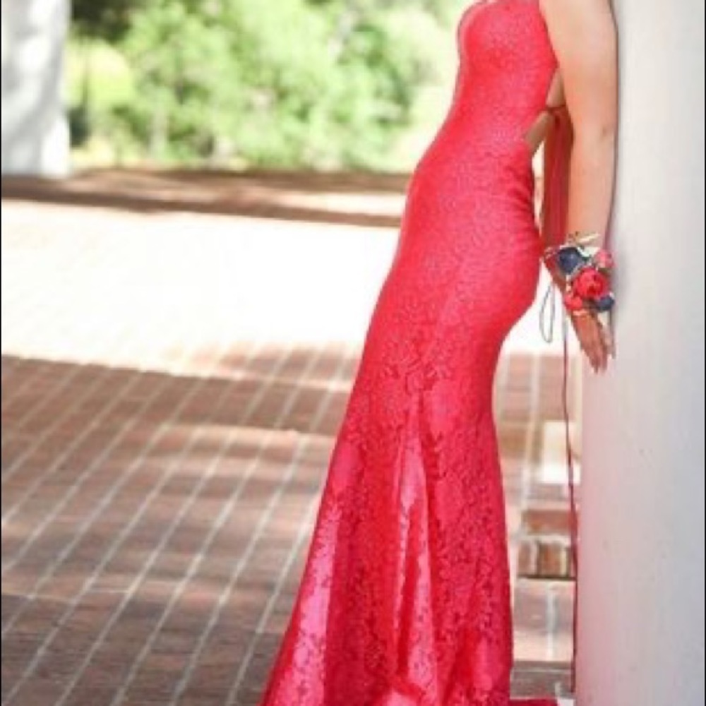 Beautiful bright pink Sherry Hill lace dress - Picture 5 of 5